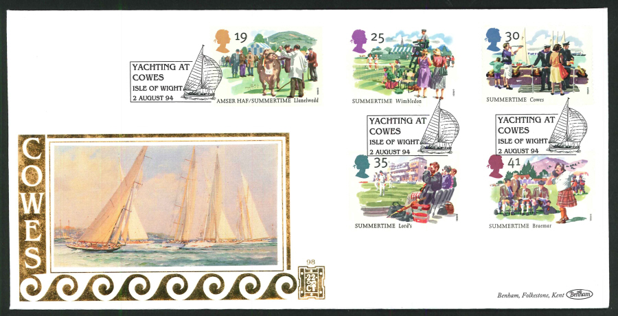 1994 - Summertime First Day Cover - Yachting at Cowes Postmark