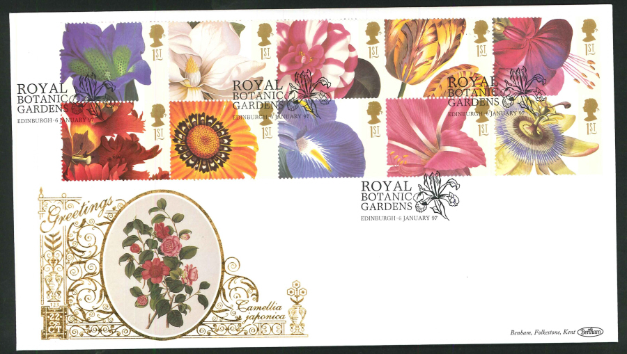 1997 - Greetings First Day Cover - Royal Botanic Gardens, Edinburgh Postmark
