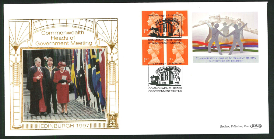 1997 - Commonwealth Commemorative Label First Day Cover - Edinburgh (Building) Postmark