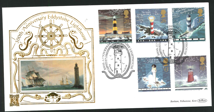 1998 - Lighthouses First Day Covers - 300th Anniversary Eddystone Lighthouse Postmark - Click Image to Close