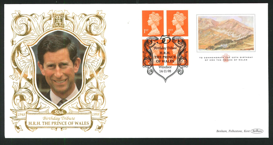1998 - Prince of Wales Commemorative Label First Day Cover - Windsor Postmark - Click Image to Close