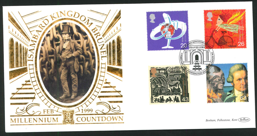 1999 - Travellers' Tale First Day Cover - Brunel, Paddington Station Postmark