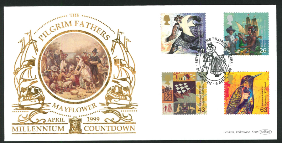 1999 - Settlers' Tale First Day Cover - Pilgrim Fathers (Oval) Postmark - Click Image to Close