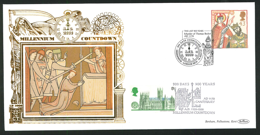 1997 - Millennium Countdown Commemorative Cover - 900 Days Countdown, Greenwich Postmark - Click Image to Close