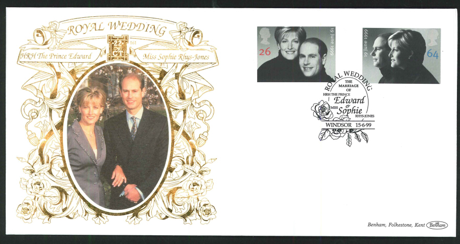 1999 - Royal Wedding First Day Cover - Windsor (Rose) Postmark - Click Image to Close