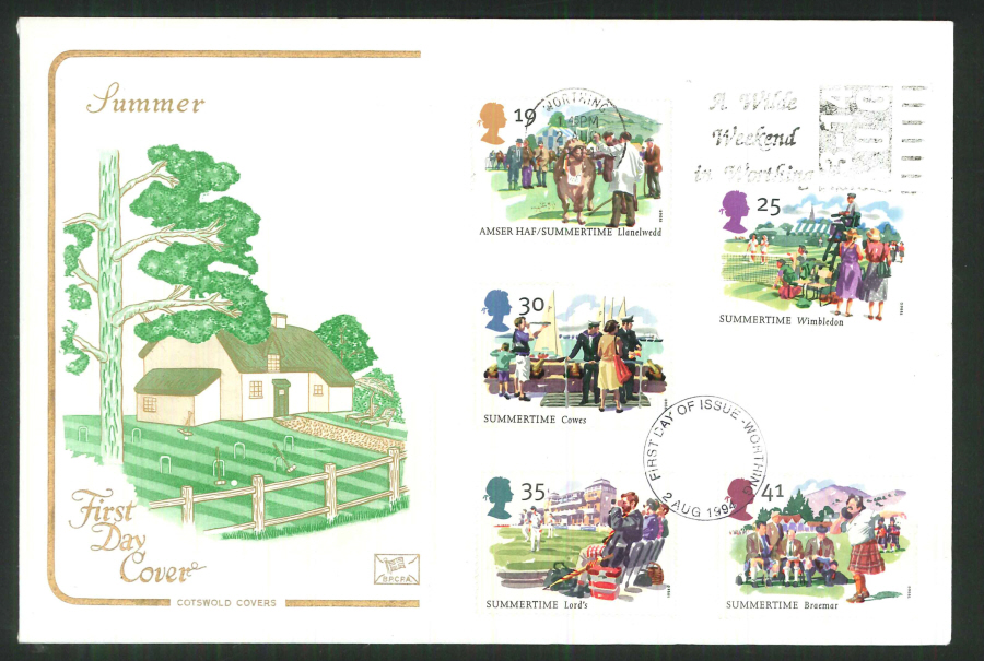 1994 - Summertime Cotswold Slogan FDC - Wilde Weekend at Worthing Postmark - Click Image to Close