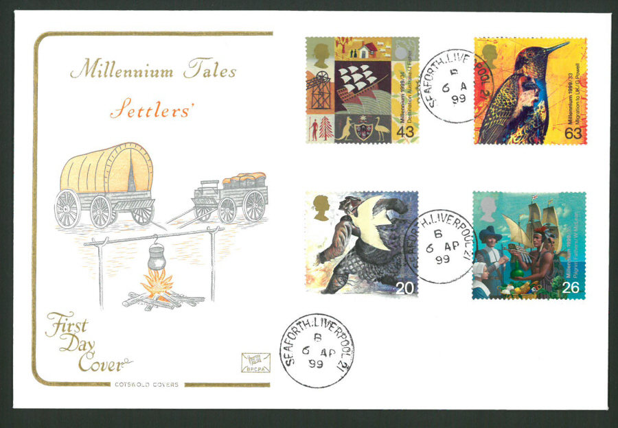 1999 - Cotswold Settlers' Tale First Day Cover - Seaforth C D S Postmark