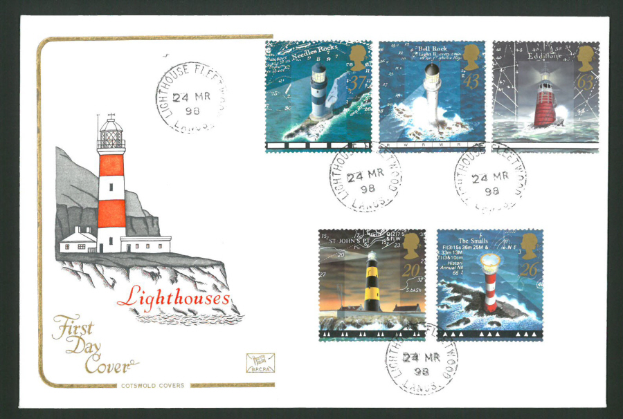 1998 -Cotswold- Lighthouses First Day Covers - Lighthouse Fleetwood CDS Postmark