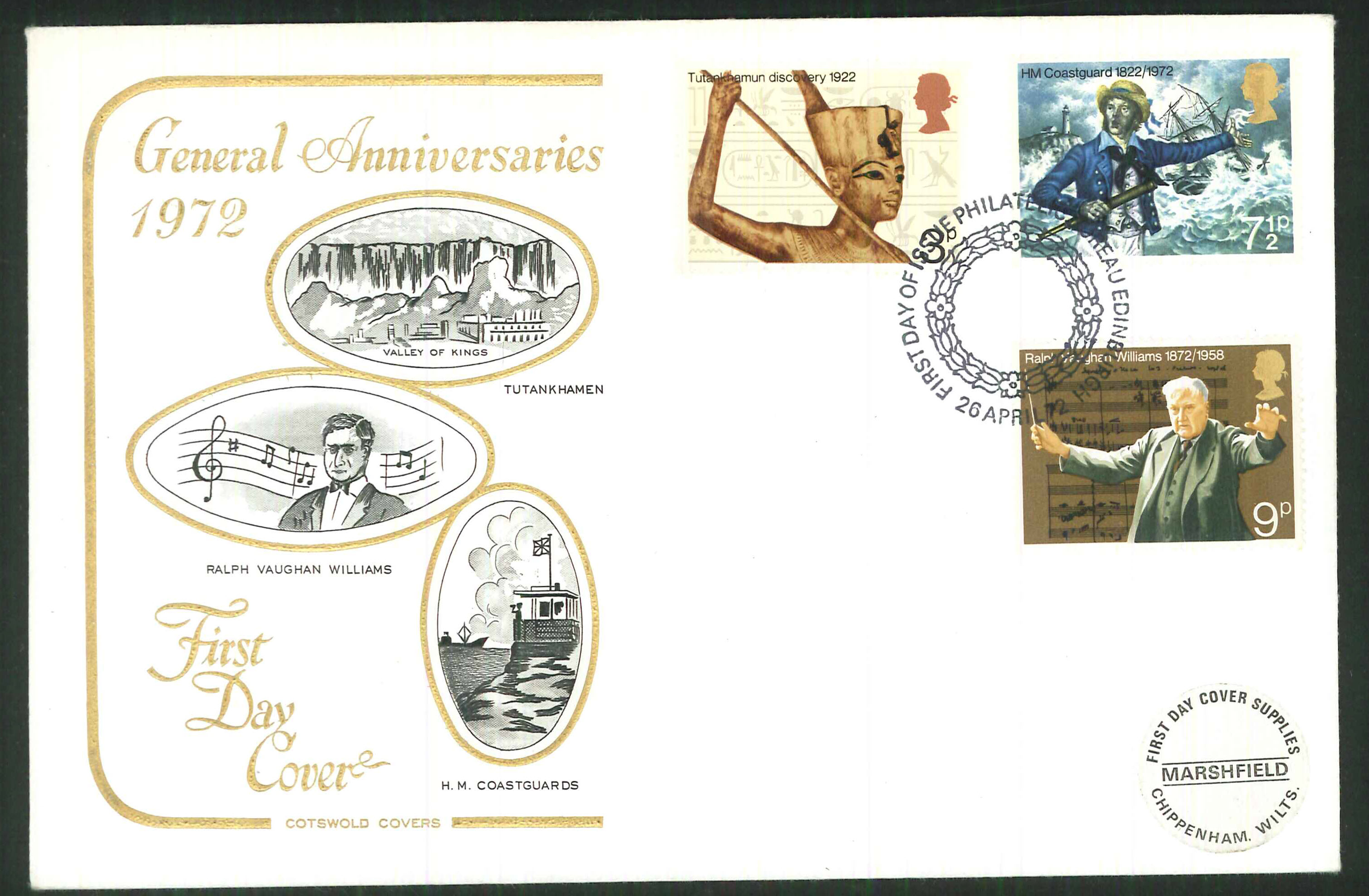 1972 Cotswold Anniversaries FDC Edinburgh Postmark