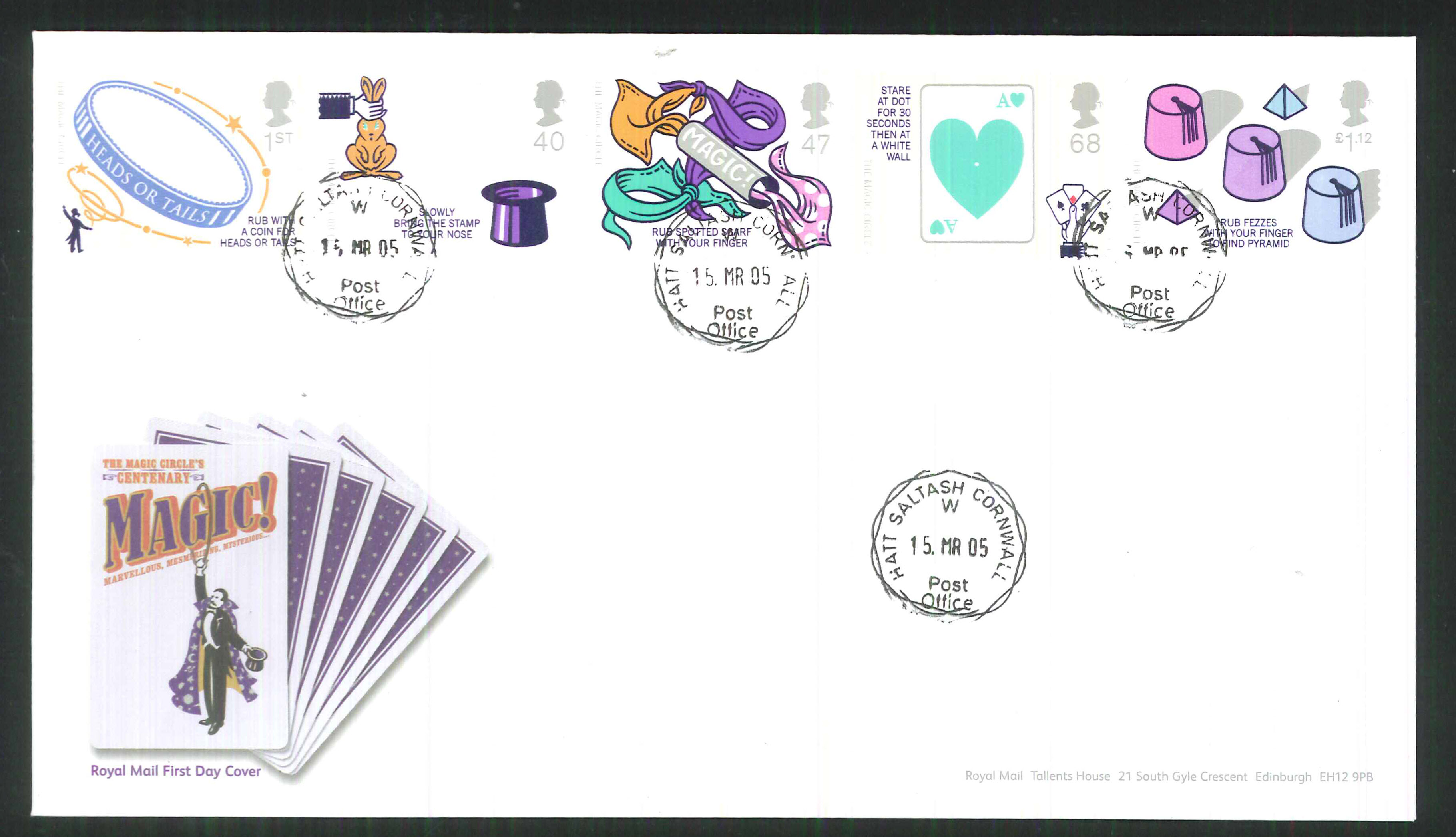 2005 Magic FDC Century of Magic Hatt C D S Handstamp