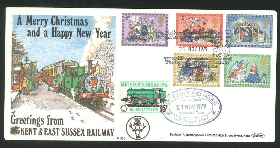 1979 Benham FDC Christmas Kent & East Sussex Railway Kent & East Sussex Postmark