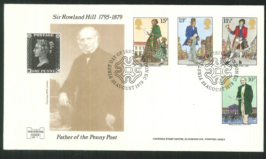 1979 Havering FDC Rowland Hill Set First Day of Issue London EC Postmark