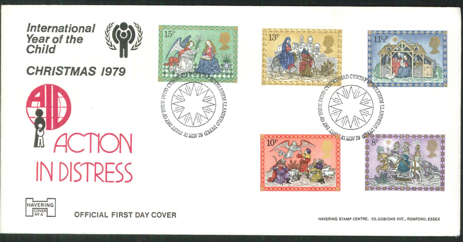 1979 Havering FDC Christmas First Day of Issue Bethlehem Postmark