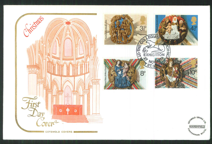 1974 Cotswold Christmas FDC Ottery St Mary Postmark - Click Image to Close