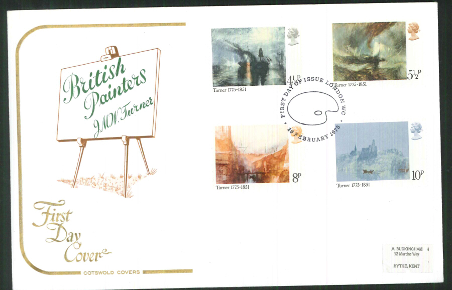 1975 Cotswold Painters FDC London W C Postmark