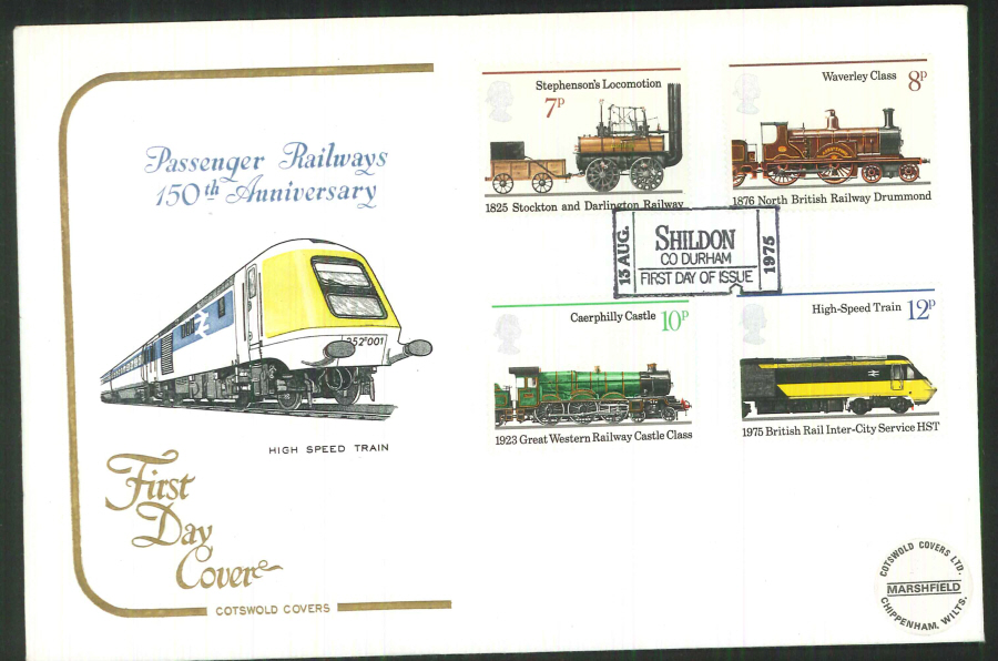 1975 Cotswold Railway FDC Shilton Co Durham Postmark - Click Image to Close