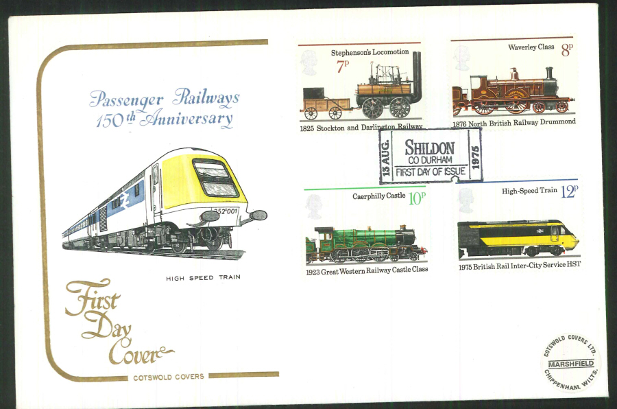 1975 Cotswold Railway FDC Shilton Co Durham Postmark