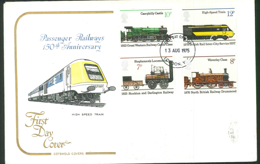 1975 Cotswold Railway FDC F D I London W C Postmark - Click Image to Close
