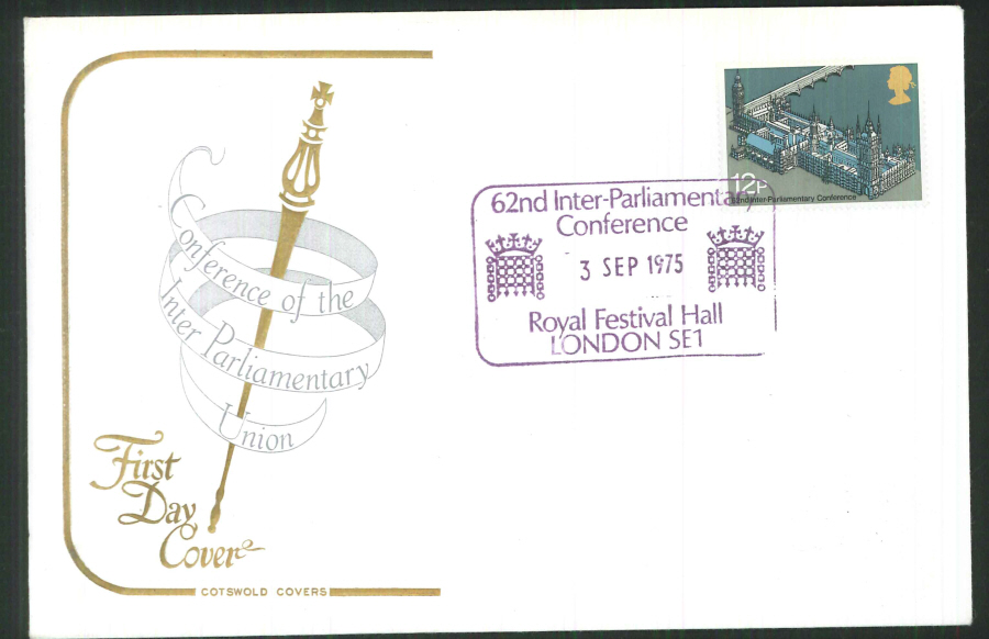 1975 Cotswold Parliament FDC 62nd Int Parliament Postmark - Click Image to Close
