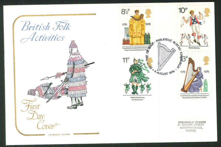 1976 Cotswold Culture FDC Phil Bureau Edinburgh Postmark - Click Image to Close