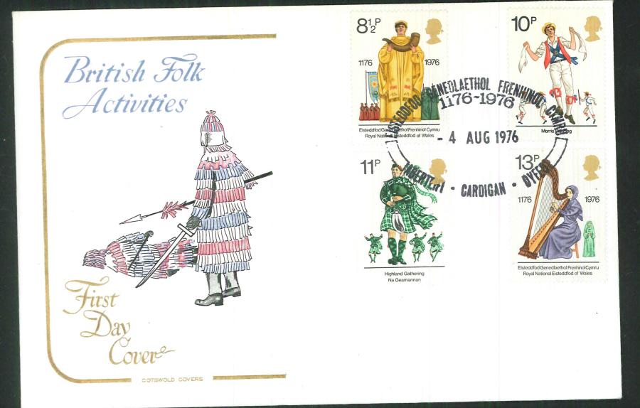 1976 Cotswold Culture FDC F D I Eisteddfod Cardigan Postmark - Click Image to Close