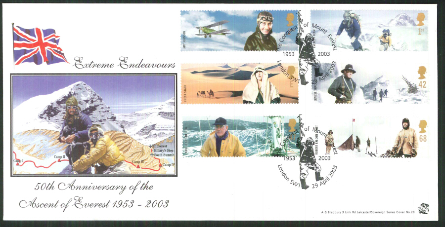 2003 Bradbury ( Sovereign No 28 ) Extreme Endeavours- Postmark: London SW1 Special Handstamp - Click Image to Close