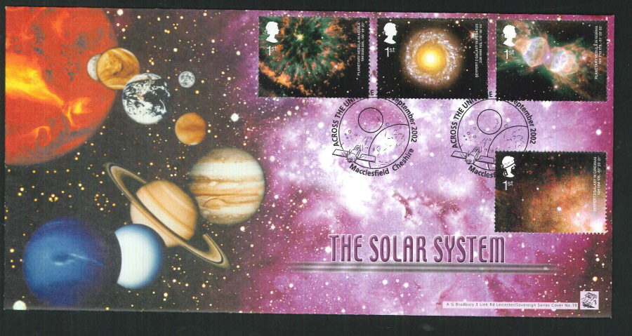 2002 Bradbury ( Sovereign No 19 ) Astronomy Postmark: Macclesfield, Jodrell Bank, Special Handstamp