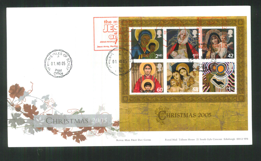 2005 Christmas Mini Sheet F D C Meter Mark Jesus Army + C D S