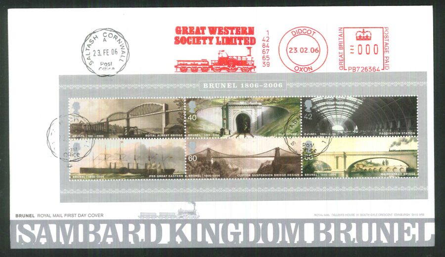 2006 Brunel F D C Great Western Society Meter Mark + Saltash C D S