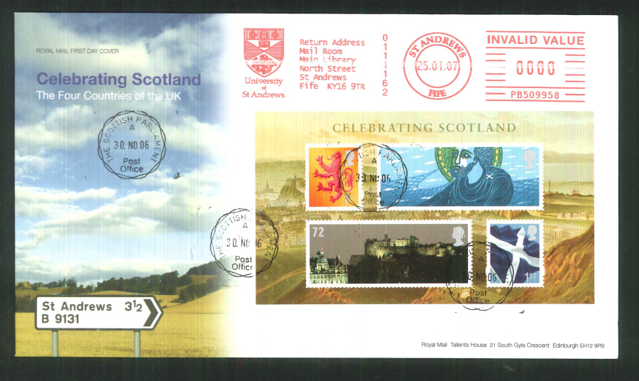 2006 Scotland F D C Meter Mark Library St Andrews +C D S