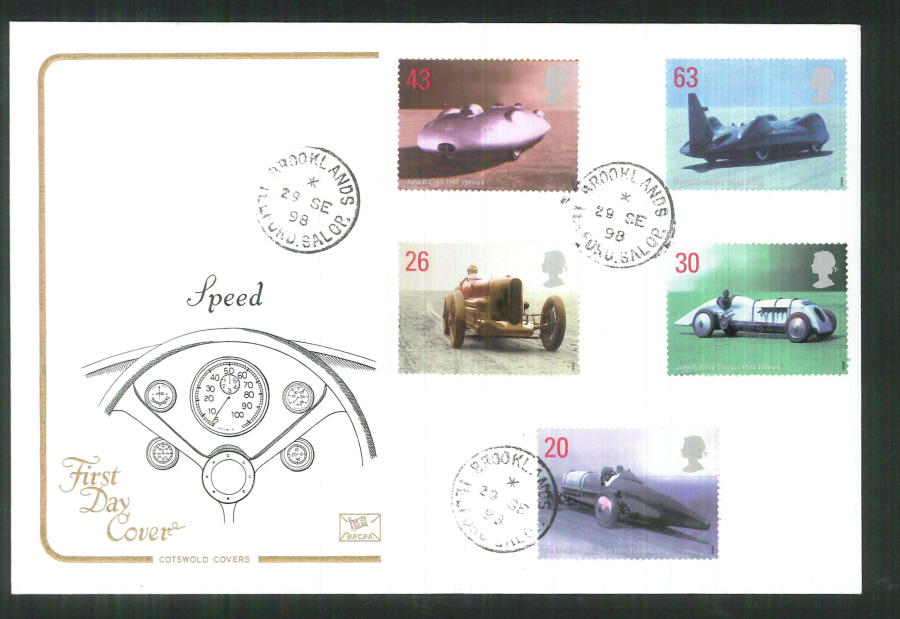 1998 Cotswold Speed FDC Brooklands C D S Postmark