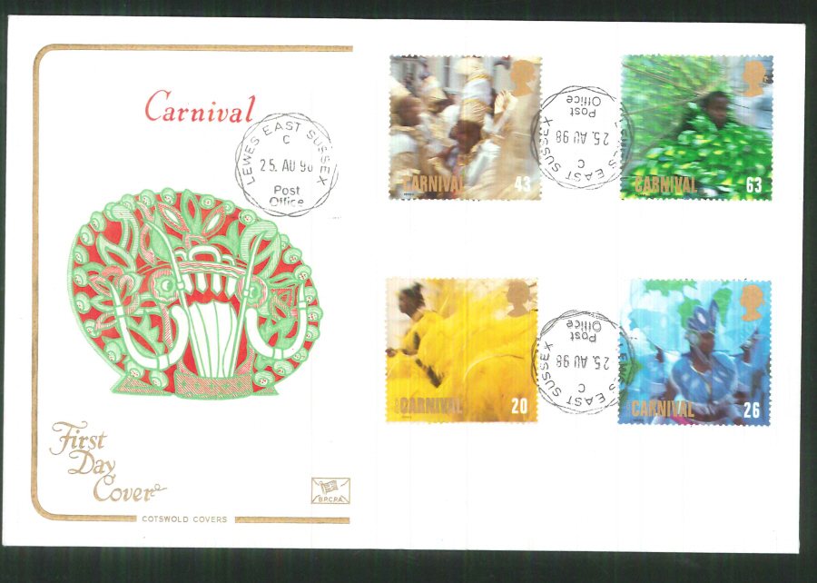 1998 Cotswold Carnival FDC Lewes East Sussex C D S Postmark