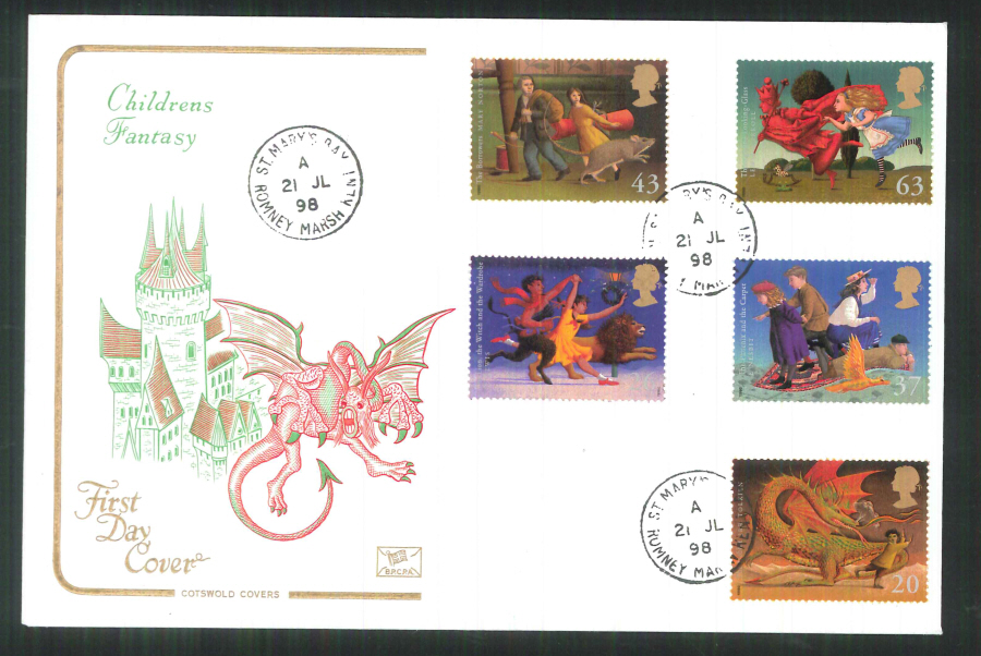 1998 Cotswold Childrens Fantasy FDC St Marys Bay C D S Postmark - Click Image to Close