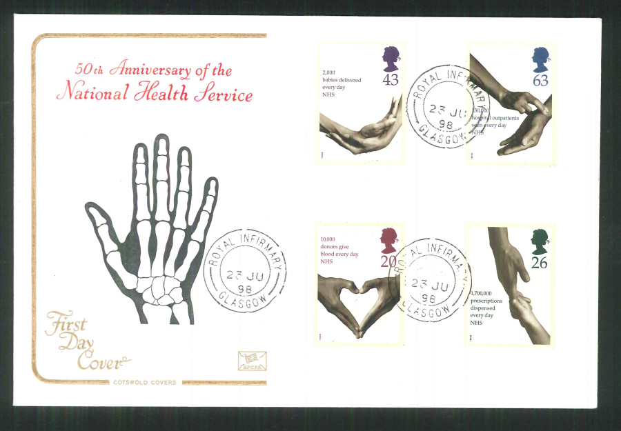 1998 Cotswold National Health Service FDC Royal Infirmary Glasgow C D S Postmark