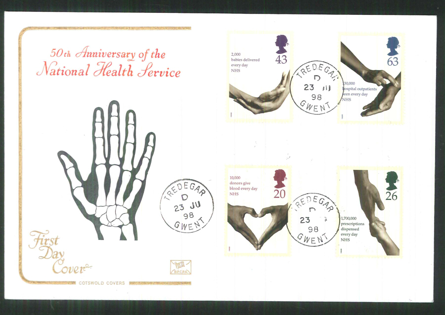 1998 Cotswold National Health Service FDC Tredegar Gwent C D S Postmark