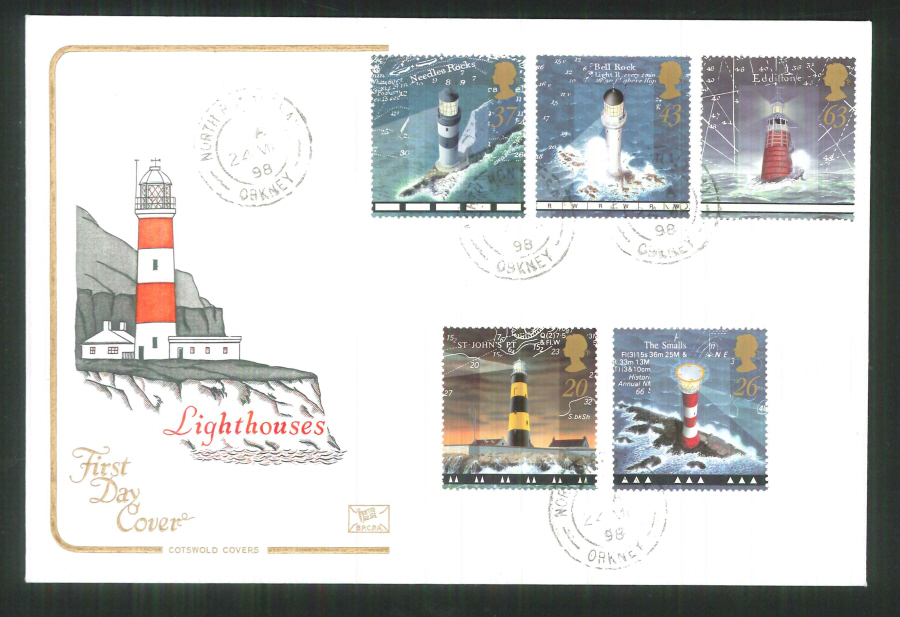 1998 Cotswold Lighthouses FDC Orkney C D S Postmark