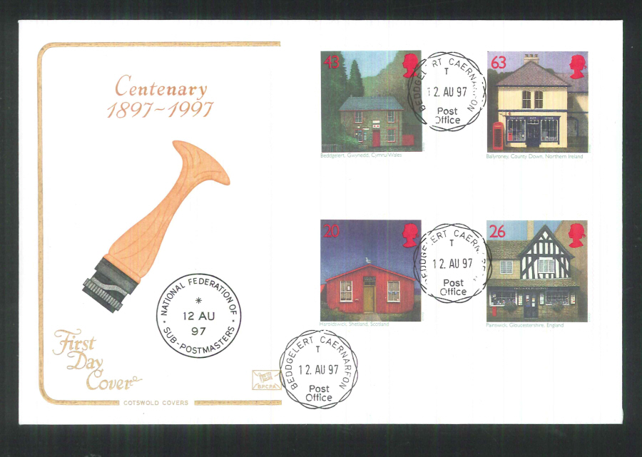1997 Cotswold Post Offices FDC Beddgelert C D S Postmark - Click Image to Close