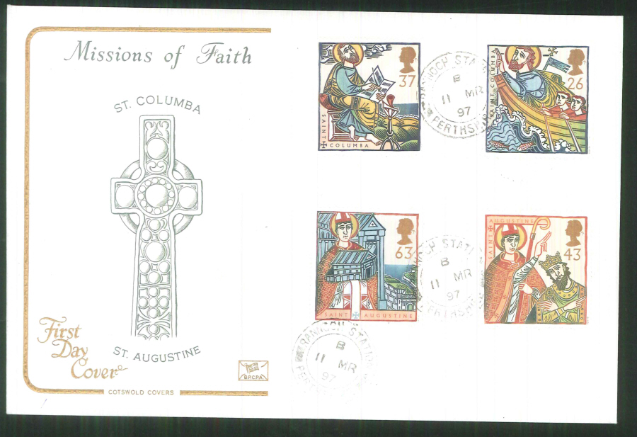 1997 Cotswold Missions of Faith FDC Rannoch Station C D S Postmark