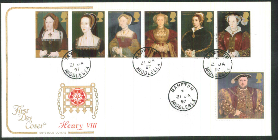 1997 Cotswold Great Tudors FDC Hampton C D S Postmark