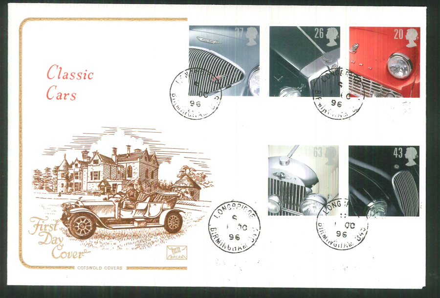 1996 Cotswold Classic Cars FDC Longbridge Birmingham C D S Postmark - Click Image to Close