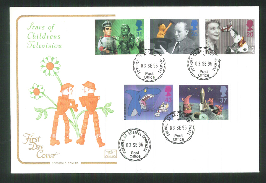 1996 Cotswold Childrens T V FDC Foxhole St Austell C D S Postmark