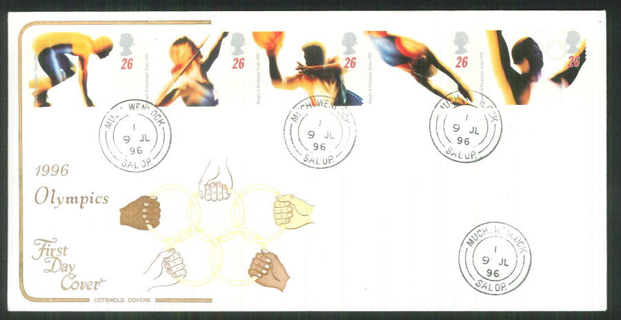 1996 Cotswold Olympics FDC Much Wenlock C D S Postmark - Click Image to Close