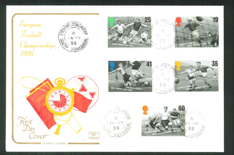 1996 Cotswold Football Legends FDC Everton,Doncaster C D S Postmark