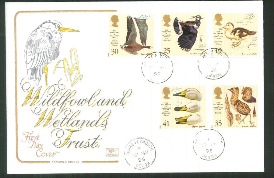 1996 Cotswold Wildfowl & Wetlands FDC Drake C D S Postmark