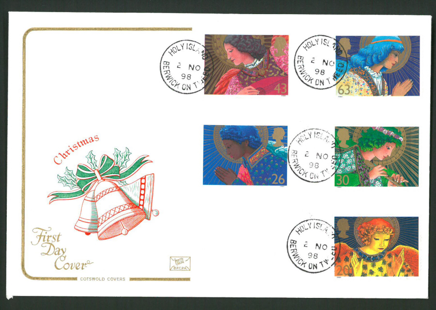1998 Cotswold Christmas FDC Holy Island C D S Postmark - Click Image to Close