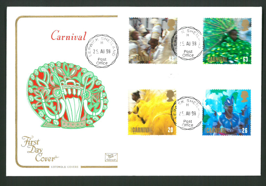 1998 Cotswold Carnival FDC Lerwick C D S Postmark