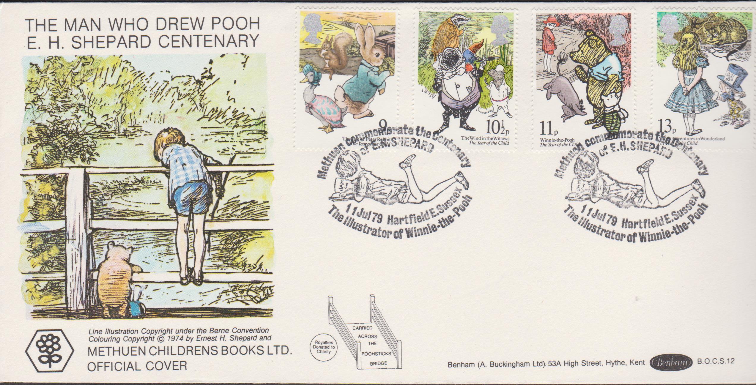 1979 Benham FDCYear of the Child BOCS12 Winnie the Pooh Hartfield Postmark