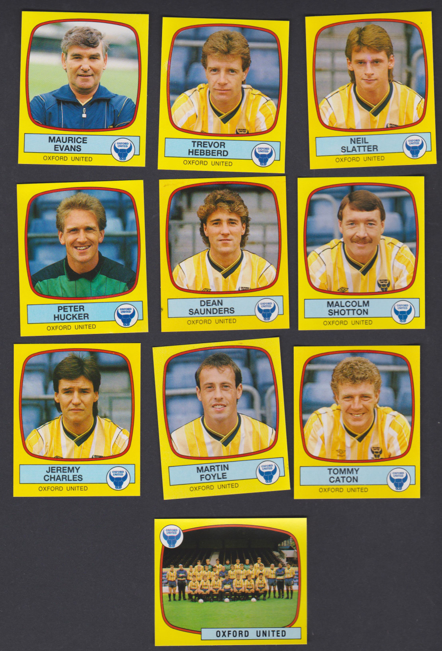 Panini Football 88 Stickers Group from Oxford United Group of 10 stickers - Click Image to Close