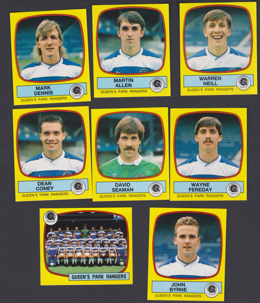 Panini Football 88 Stickers Group from Queens Park Rangers of 8 stickers - Click Image to Close