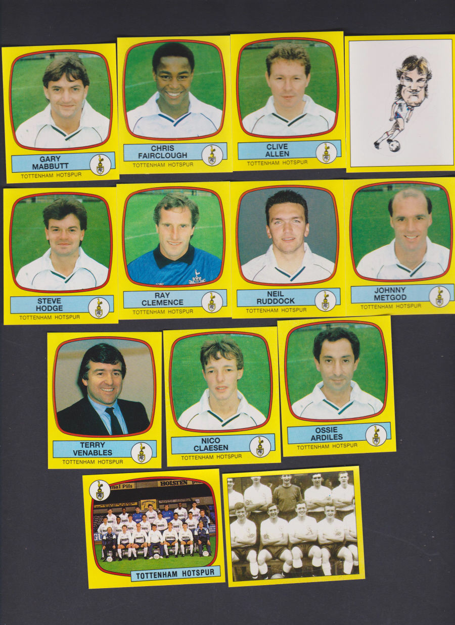 Panini Football 88 Stickers Group from Tottenham Hotspur of 13 stickers - Click Image to Close